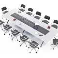 Modern Meeting Table and Chair Simple Meeting Table and Chair 3d model