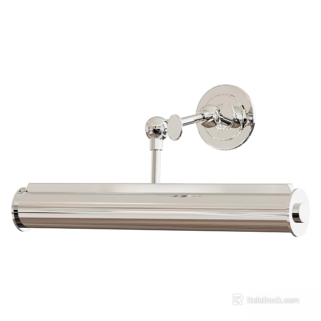 Sleek Modern Chrome Wall Light Featuring Adjustable Arm And Cylindrical Shape 3d model 