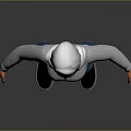 Game Film Character 3D Model With White Hoodie Blue Pants White Patterns And Black Boots