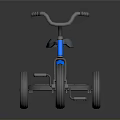 Children's Tricycle Design With Blue Frame Gray Handlebars And Three Wheels