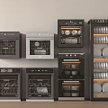 Modern Kitchen Interior With Built in Appliances Like Dishwashers And Ovens