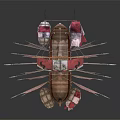 Viking Style Playground Equipment With Decorative Dragon Pattern Red White Sail And Spears
