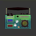 Retro Colorful Portable Computer Speaker With Handle LED Display And Audio Controls