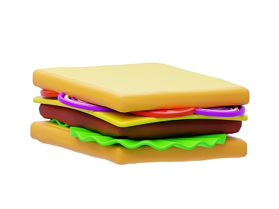 Modern Sandwich Bread Cartoon Sandwich Cartoon Bread 3d model