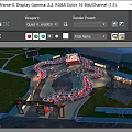Vibrant Event Gate With Curved Booths Bright Lighting And Crowd In Night Scene