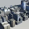 Urban Building Cluster With High Rise And Low Rise Buildings In Dense Urban Layout