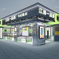 Traditional Chinese Pastries Mall Shop With Display Counter And Pastry Cases