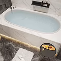 Modern Bathroom Interior With Marble Smart Toilet Vanity And Lighting