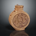 Ancient Clay Pottery Jar With Intricate Carved Designs And Decorative Motifs