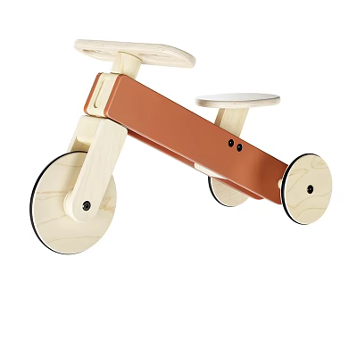 Wooden Kids Tricycle With Minimalist Design 3d model