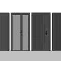 Modern Gray Swing Doors With Various Stylish Panel And Glass Designs 3d model