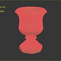 Decorative Carved Vase With Copper Color Octagonal Base And Intricate Patterns