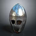Medieval Steel Helmet With Riveted Construction Shiny Silver Finish And Protective Visor For Historical Use
