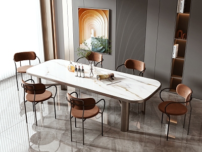 Dining table and chair combination model