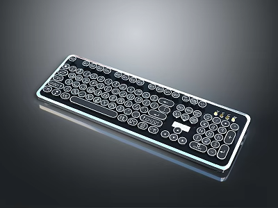Sleek Modern Backlit Computer Keyboard With Illuminated Keys And Stylish Design 3d model