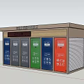 Community Waste Sorting Collection Point With Color Coded Bins For Environmental Protection