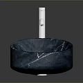 Blue Textured Bathroom Basin With Modern Chrome Faucet For Household Use