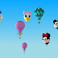 Fun Amusement Equipment with Cartoon Character Hot Air Balloons and Colorful Patterns