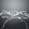 Elegant Silver Tiara With Intricate Floral Patterns And Sparkling Diamond Accents