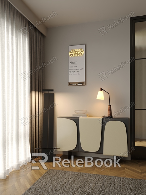 Modern Entrance Cabinet Side Cabinet Entrance Floor Lamp model