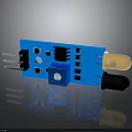 Blue Electronic Sensor Module With Circuit Board And Component Pins