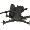 Military Camouflage Heavy Weapon Artillery With Support Structure And Design Details