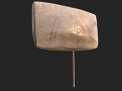 Other Square Metal Object With Textured Surface And Long Thin Rod 3d model