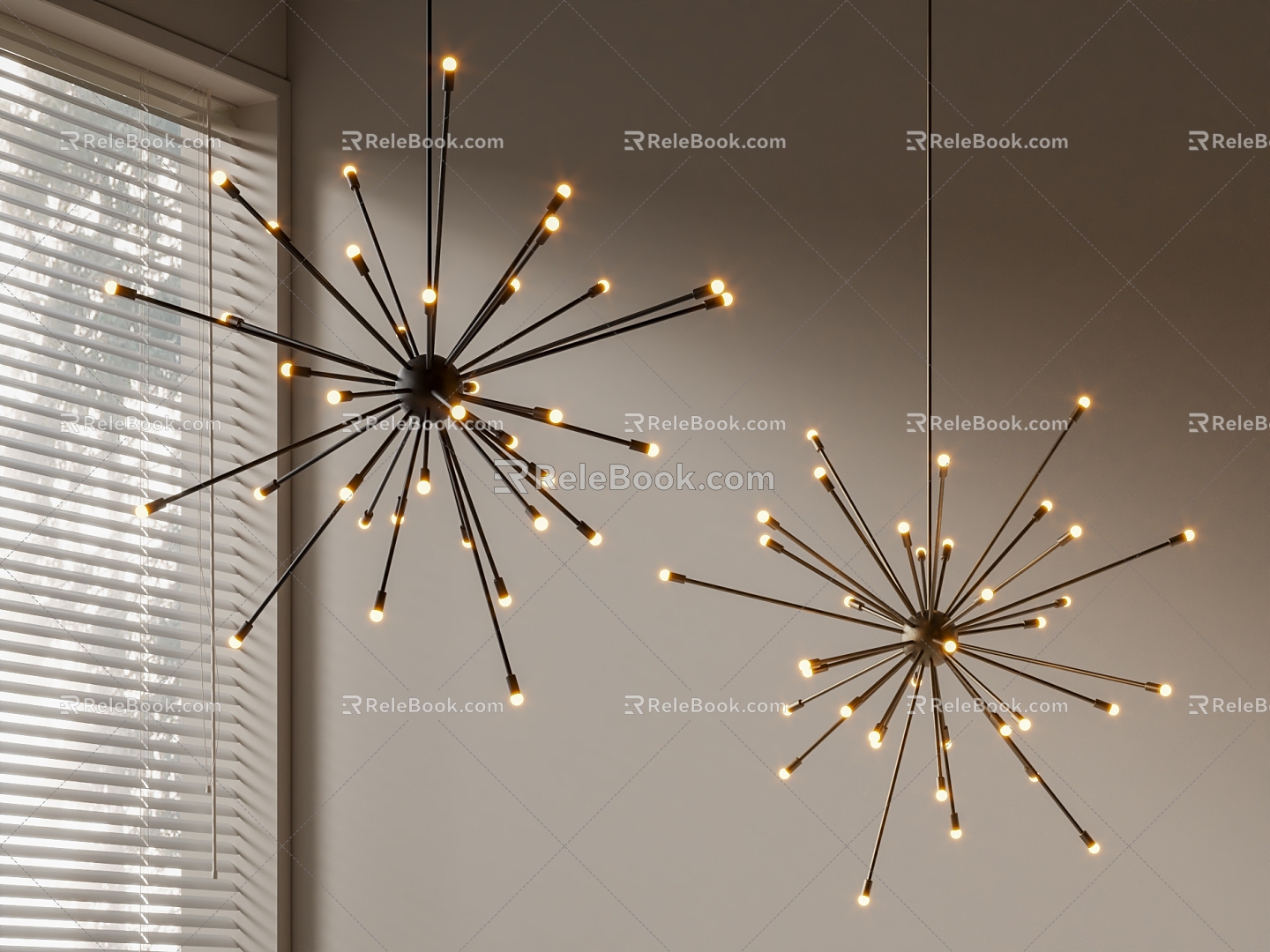 Cassina Ficupala Lamp Nordic dandelion chandelier creative chandelier 3d model