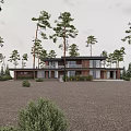 Modern Villa Outdoor Architecture Villa Landscape Outdoor Landscape Architecture Villa Facade 3d model
