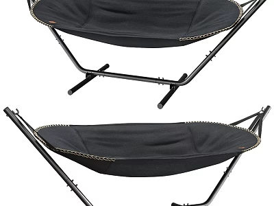 Black Hammock With Metal Stand Durable Fabric For Outdoor Indoor Use 3d model