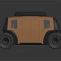 Stylish Orange Off Road Vehicle With Black Roof Rack And Rugged Tires