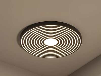 Modern Circular Ceiling Light With Concentric Circles Design And White Light For Home Interior 3d model