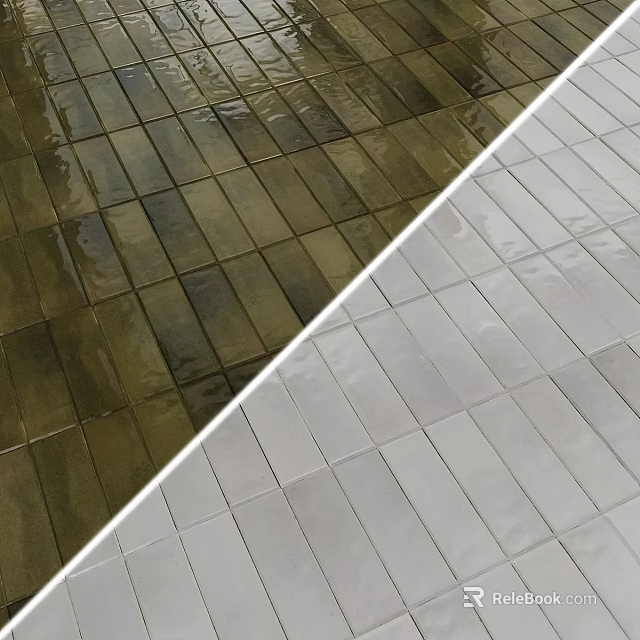 Two Tone Ceramic Floor Tiles With Glossy And Matte Surface Finishes 3d model 