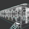 Old Style Dark Green Train Carriage with Multiple Windows Brick Base and Metal Stairs