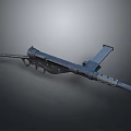 3D Rendered Vintage Metal Weapon With Long Barrel Stock And Magazine