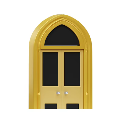 European-style cartoon double door 3d model