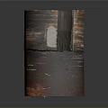 Artistic Rusted Metal Cylindrical Container With Patched Surface And Striped Texture
