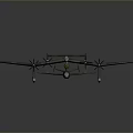 Military Style Green Camouflage Model Airplane With Four Propellers Wing Insignia And Floats
