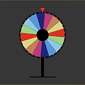 Colorful Spinning Wheel Household Item With Multi Colored Sections And Pointer