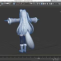 Anime Game Character With Cat Ears Long Hair Gray Coat And Blue Background