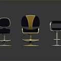 Modern Dining Chairs With Three Different Designs Black Seats Gold Accents And Metal Bases