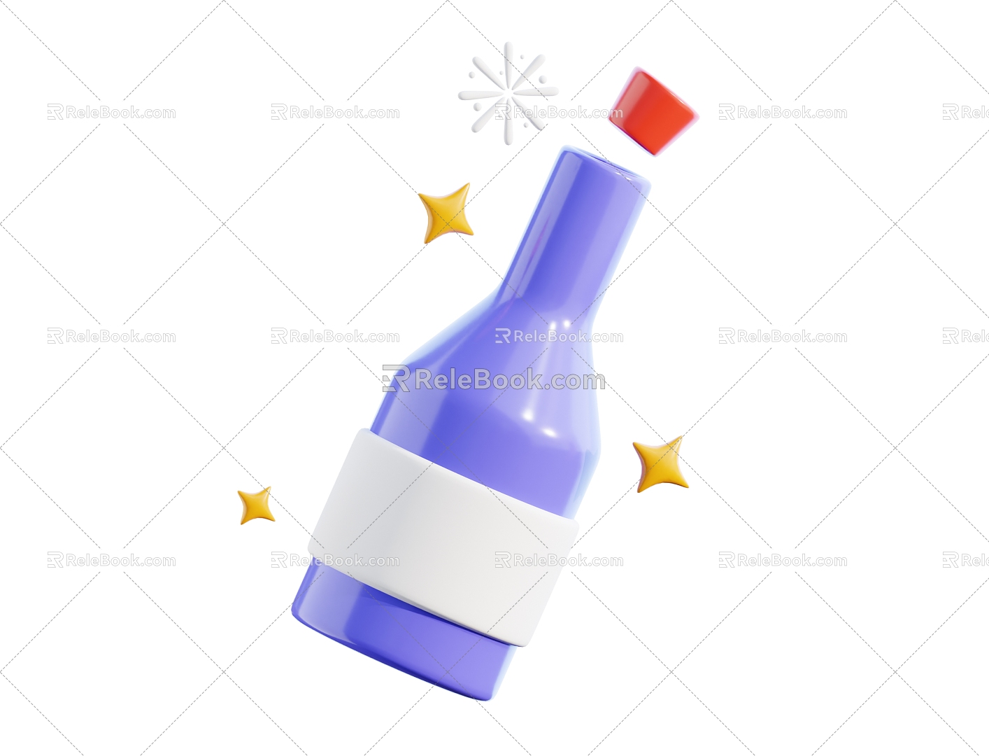 Wine Bottle Champagne Bottle Cartoon Wine Bottle Animation Wine Bottle 3d model