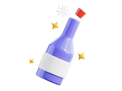 Wine Bottle Champagne Bottle Cartoon Wine Bottle Animation Wine Bottle 3d model