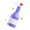 Wine Bottle Champagne Bottle Cartoon Wine Bottle Animation Wine Bottle 3d model