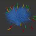 Fluffy Light Colored Plant with Red Slender Spikes and Green Base