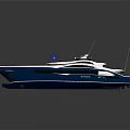 Modern Luxury Yacht With Blue Hull And White Upper Deck 3d model
