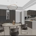Modern Minimalist Living And Dining Room With Smart TV And Warm Ambient Home Interior Design