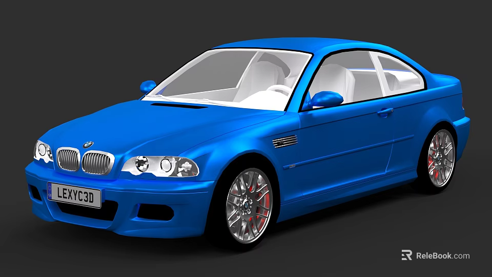 Blue BMW Two Door Sports Car With Sleek Design And Silver Alloy Wheels 3d model 