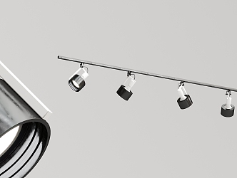 Modern spotlights black and white track lights 3d model