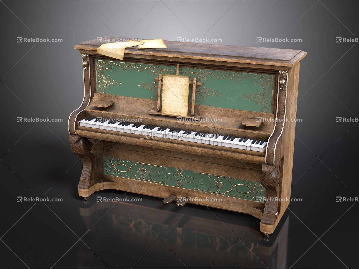 Antique Piano Classical Piano Medieval Piano Antique Musical Instruments Classical Instruments Piano Western Musical Instruments 3d model